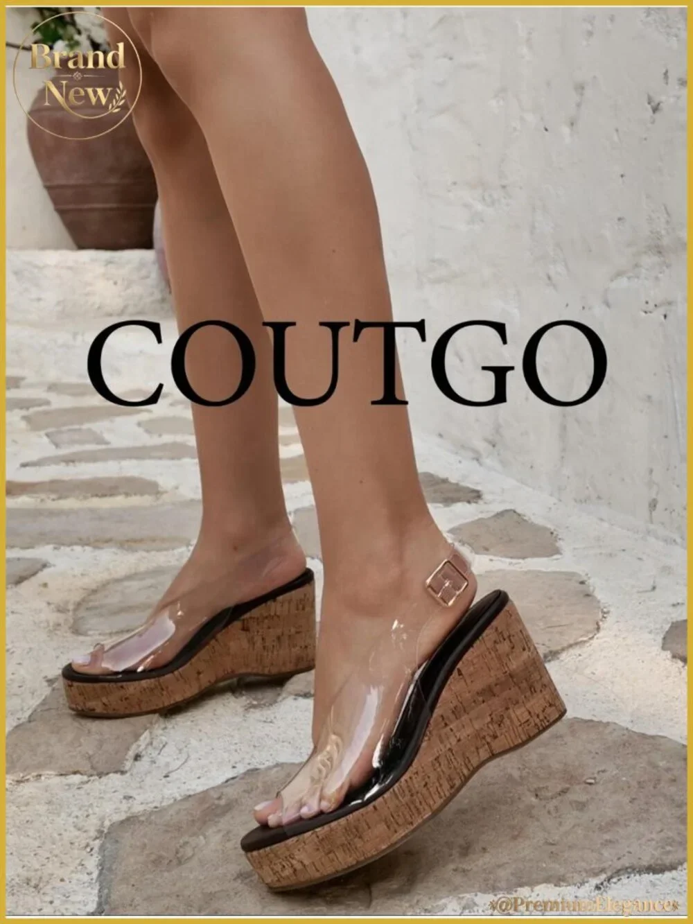 Platform Wedge Sandals Open Peep Toe Slingback Cork High Heels Summer Beach